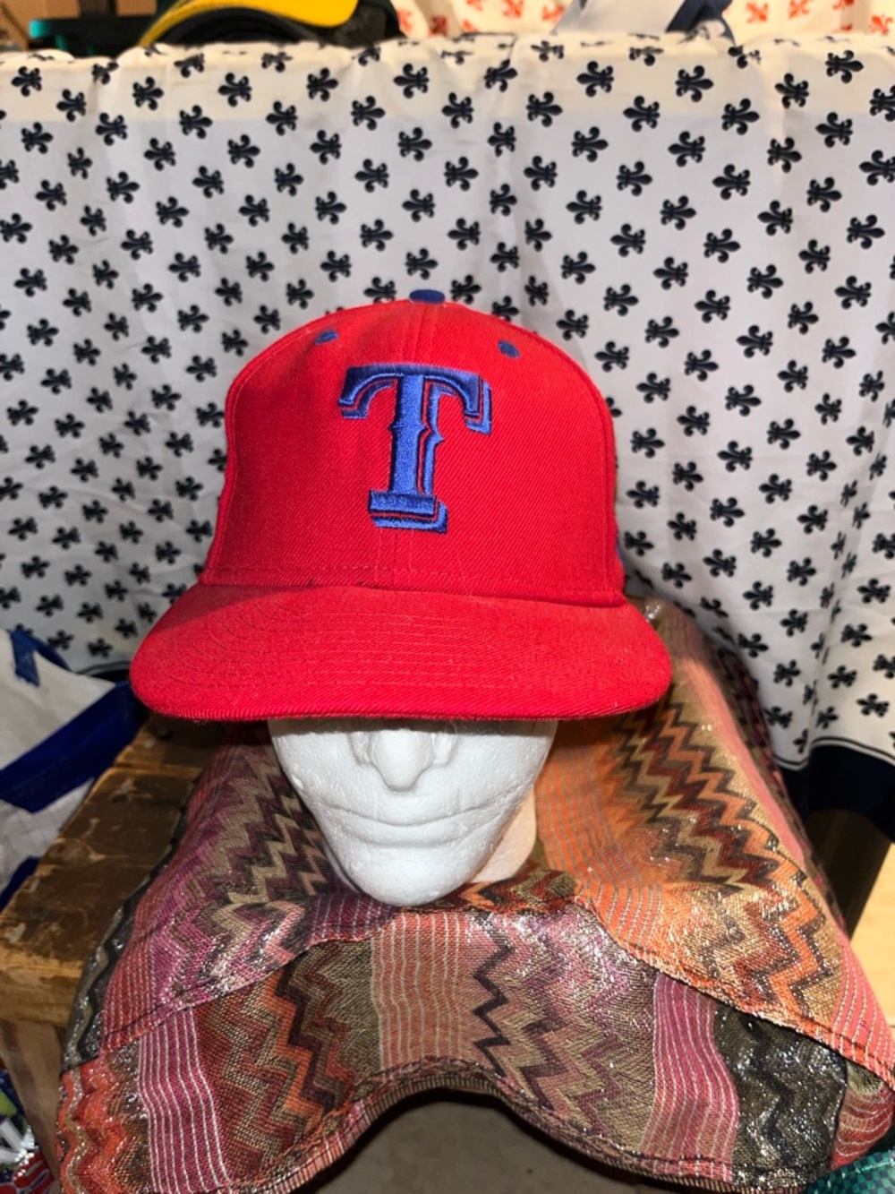 Red Baseball Cap with Blue 'T' Logo